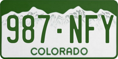 CO license plate 987NFY
