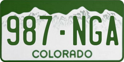 CO license plate 987NGA