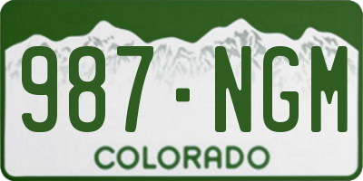 CO license plate 987NGM