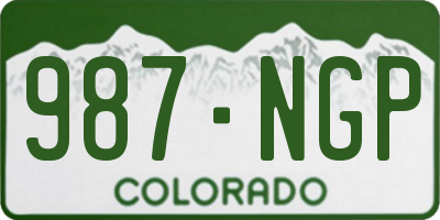 CO license plate 987NGP
