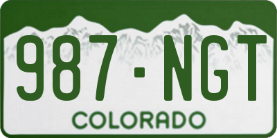 CO license plate 987NGT