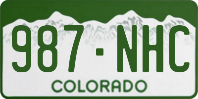 CO license plate 987NHC
