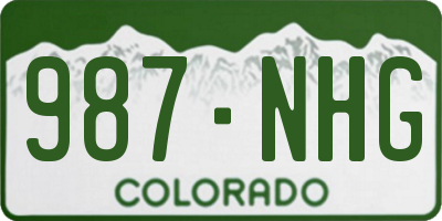 CO license plate 987NHG