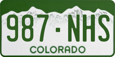 CO license plate 987NHS