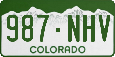 CO license plate 987NHV