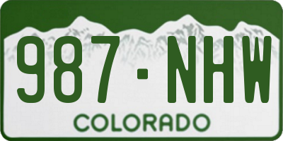 CO license plate 987NHW