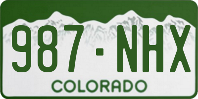 CO license plate 987NHX