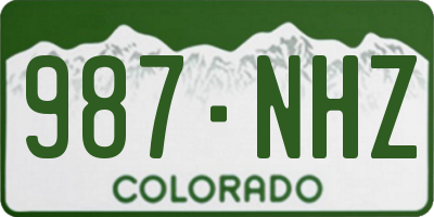 CO license plate 987NHZ