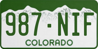 CO license plate 987NIF
