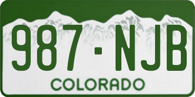 CO license plate 987NJB