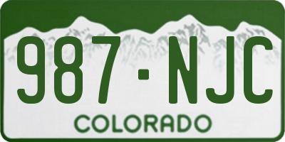 CO license plate 987NJC