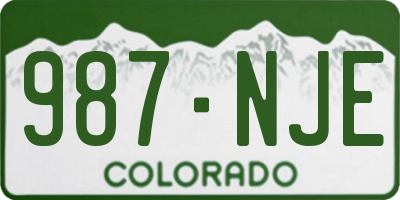 CO license plate 987NJE