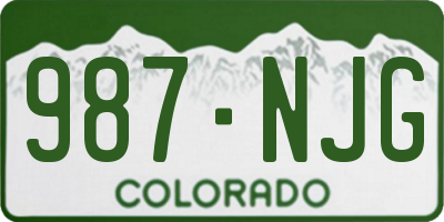 CO license plate 987NJG