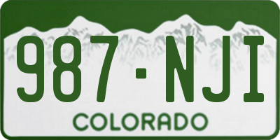 CO license plate 987NJI