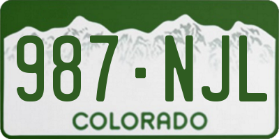 CO license plate 987NJL