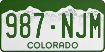 CO license plate 987NJM