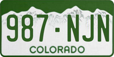 CO license plate 987NJN