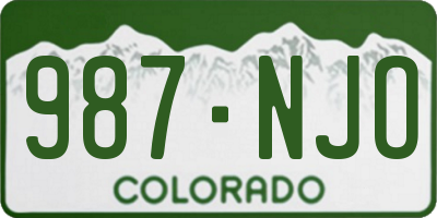 CO license plate 987NJO