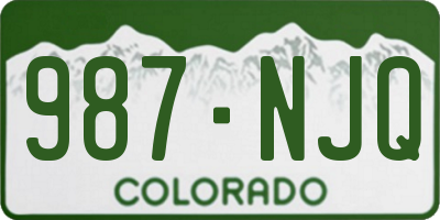 CO license plate 987NJQ