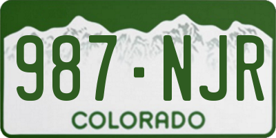 CO license plate 987NJR