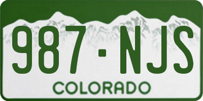CO license plate 987NJS