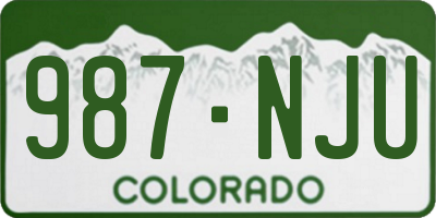 CO license plate 987NJU