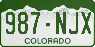 CO license plate 987NJX