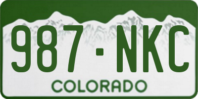 CO license plate 987NKC