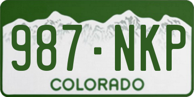 CO license plate 987NKP