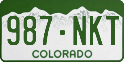 CO license plate 987NKT