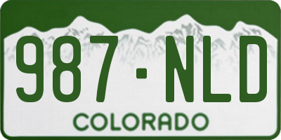 CO license plate 987NLD