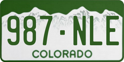 CO license plate 987NLE