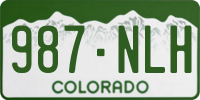 CO license plate 987NLH