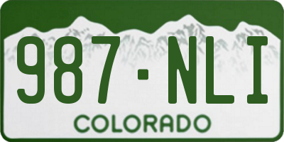 CO license plate 987NLI