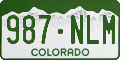 CO license plate 987NLM