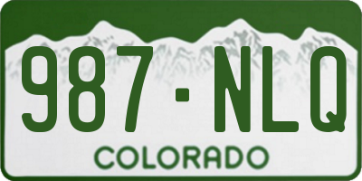 CO license plate 987NLQ