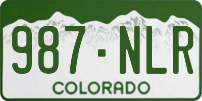 CO license plate 987NLR