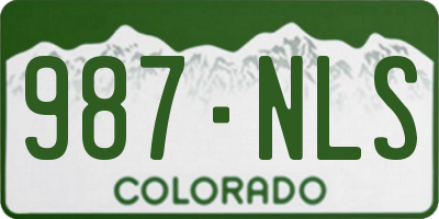 CO license plate 987NLS