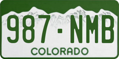 CO license plate 987NMB