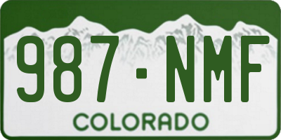 CO license plate 987NMF
