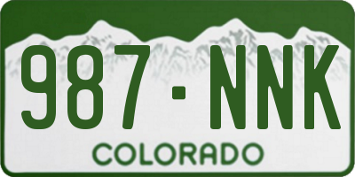 CO license plate 987NNK