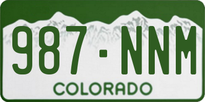 CO license plate 987NNM