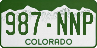 CO license plate 987NNP
