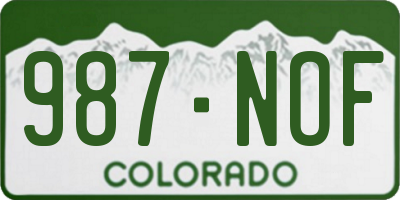 CO license plate 987NOF