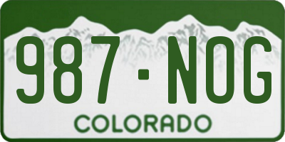 CO license plate 987NOG