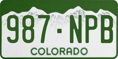 CO license plate 987NPB