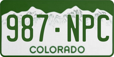 CO license plate 987NPC
