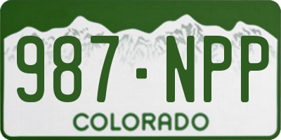 CO license plate 987NPP