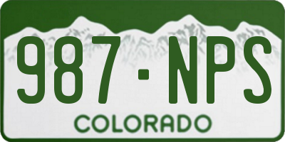 CO license plate 987NPS