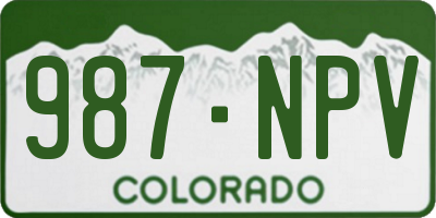 CO license plate 987NPV